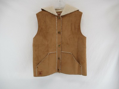 sherpa hooded vest womens