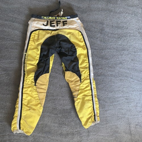 Vintage Yamaha Hallman Racing Pants Motocross Dirt Bike Retro Motorcycle Yellow - Photo 8 sur 12