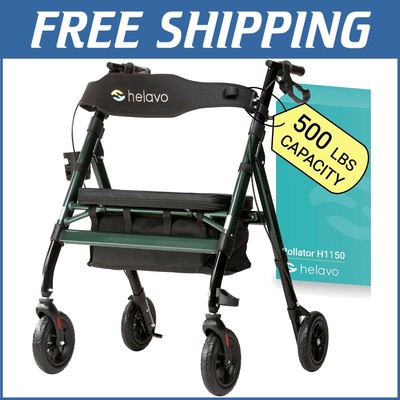 Bariatric All Terrain Walker - Heavy Duty Rollator for Seniors, 500 lbs Capacity