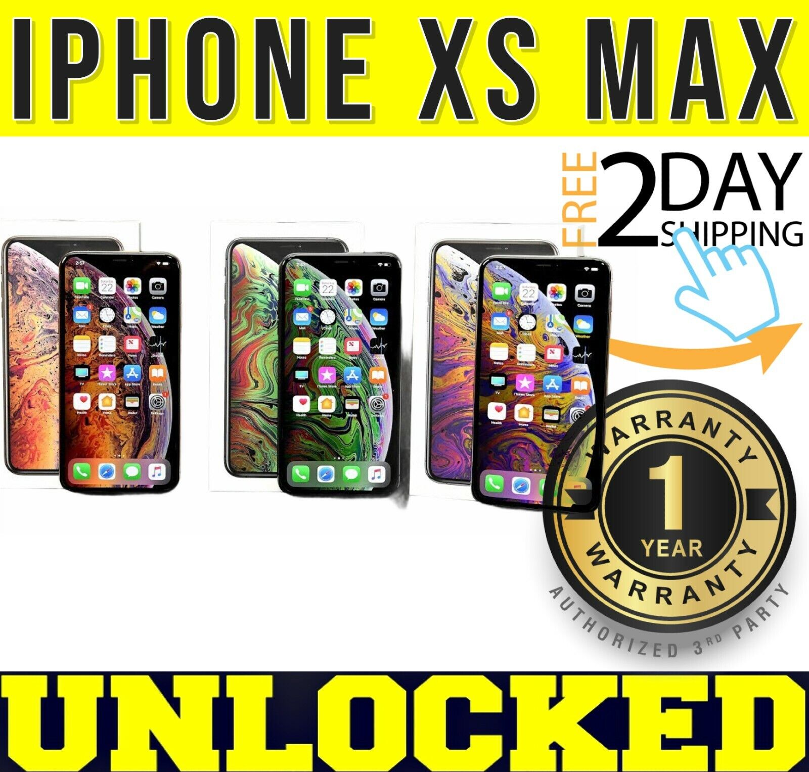 The Price of Apple iPhone XS MAX 64GB│256GB│512GB (FACTORY UNLOCKED) ✅1 YEAR WARNTY ✅❖SEALED❖ Apple iPhone