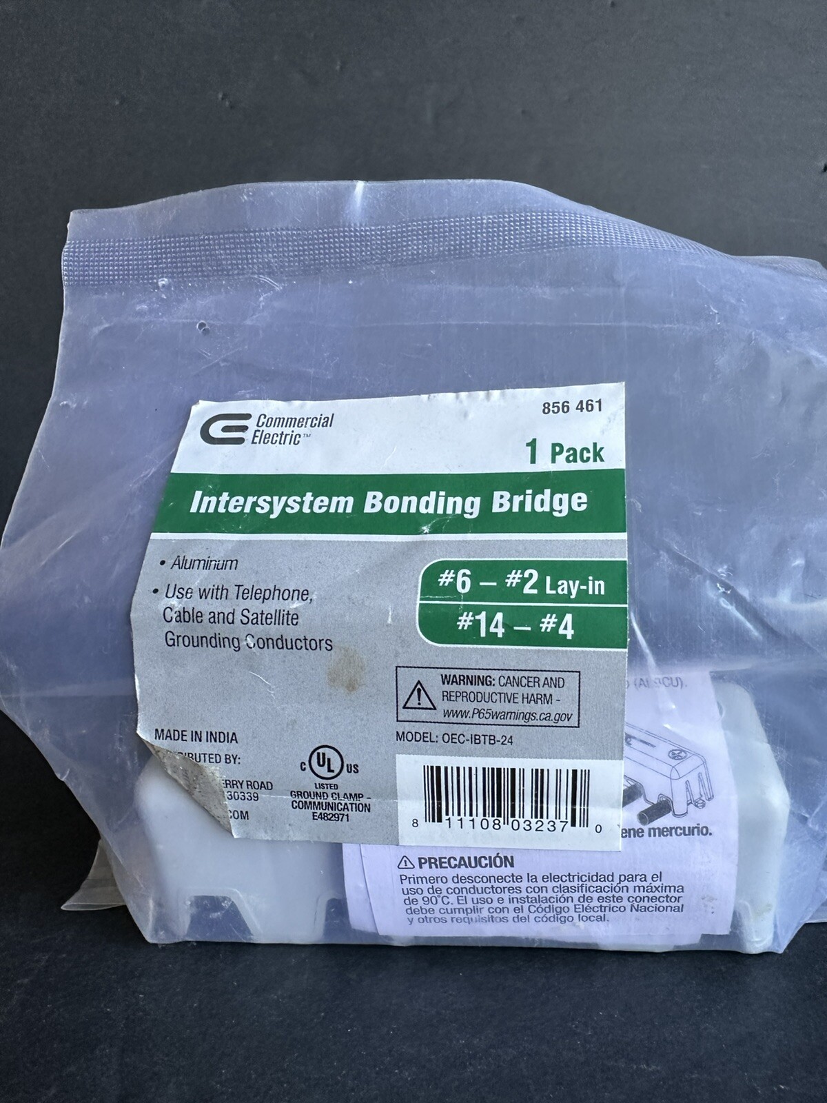 Intersystem Bonding Bridge Aluminum Wire Connector #3