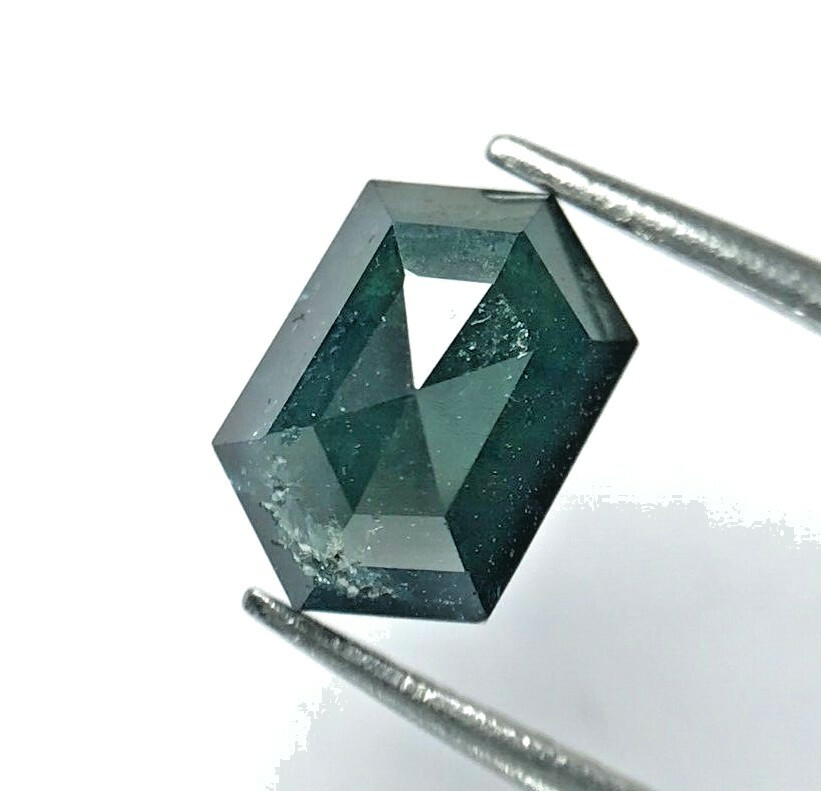 Natural Diamond 1 14tcw Grayish Blue Sparkling Antique Hexagon Rose Cut For Gift Ebay
