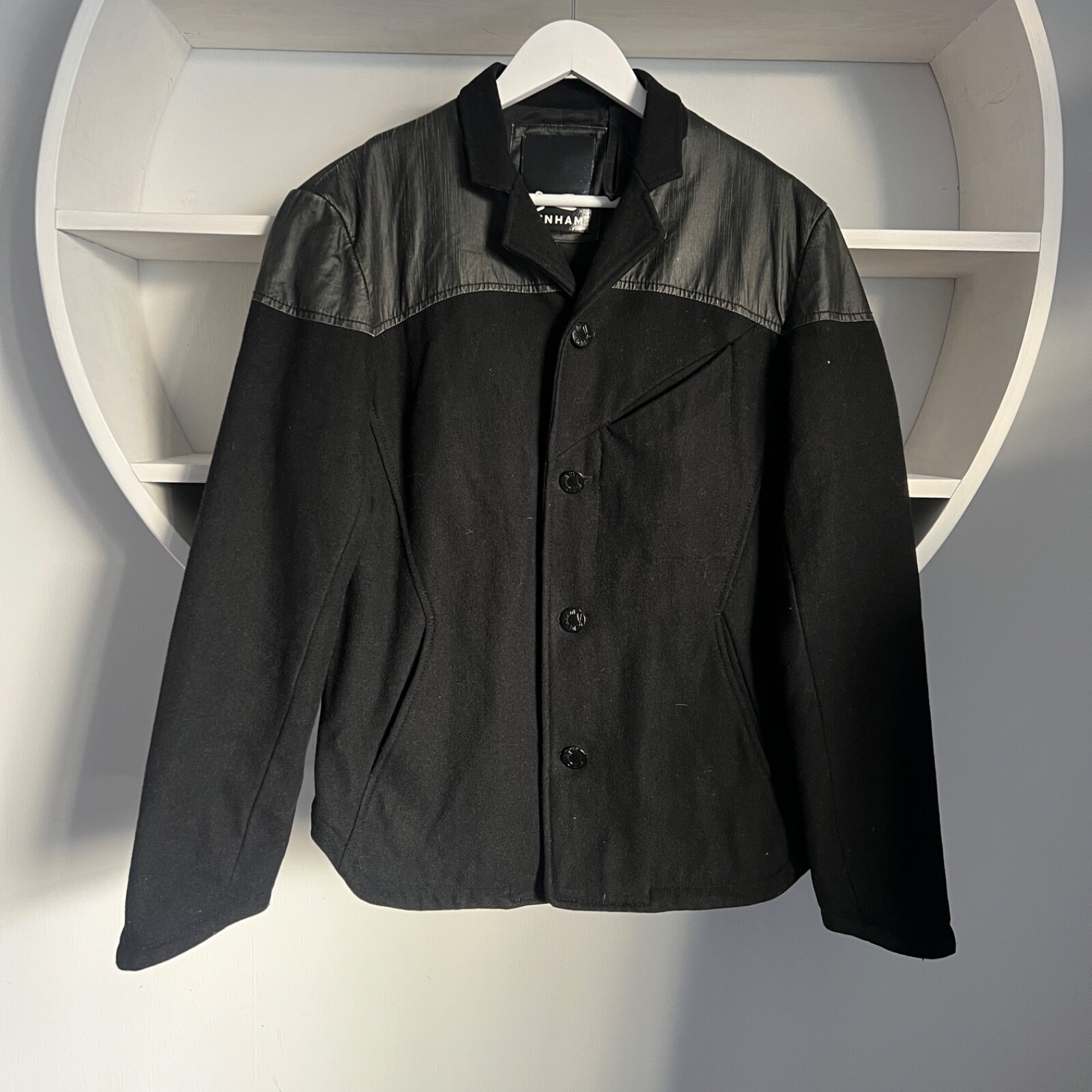 Men’s Black Wool Casual Jacket by DENHAM in Size M