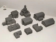 6mm Scale Table Top Wargaming Napoleonic Russian Village – 10 Buildings