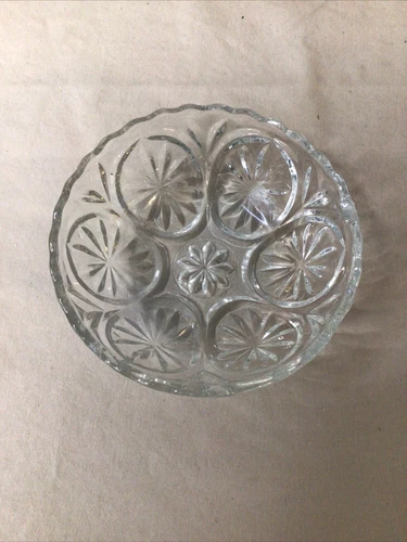 Starburst 4.75" Small Bowl Clear Pressed Glass Dessert Ice Cream 1960's Vintage