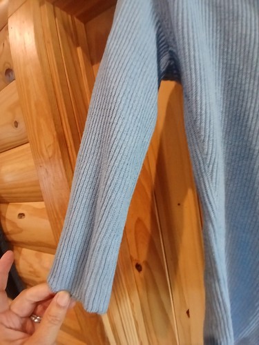 Chico's Blue V Neck Sweater Sz. 1 - Picture 3 of 6