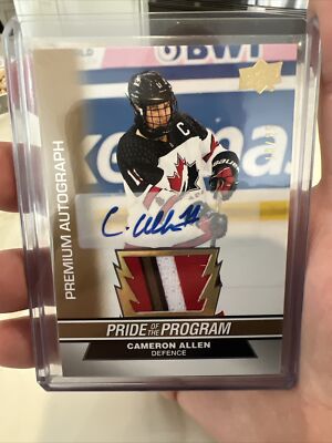 2023 Team Canada Juniors Pride of the Program 18/25 Cameron Allen Patch ...