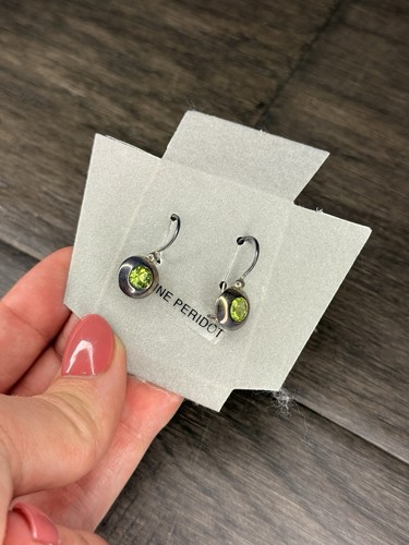 925 Sterling Silver Green Peridot Stone Earring Silver Drop Handmade Earring