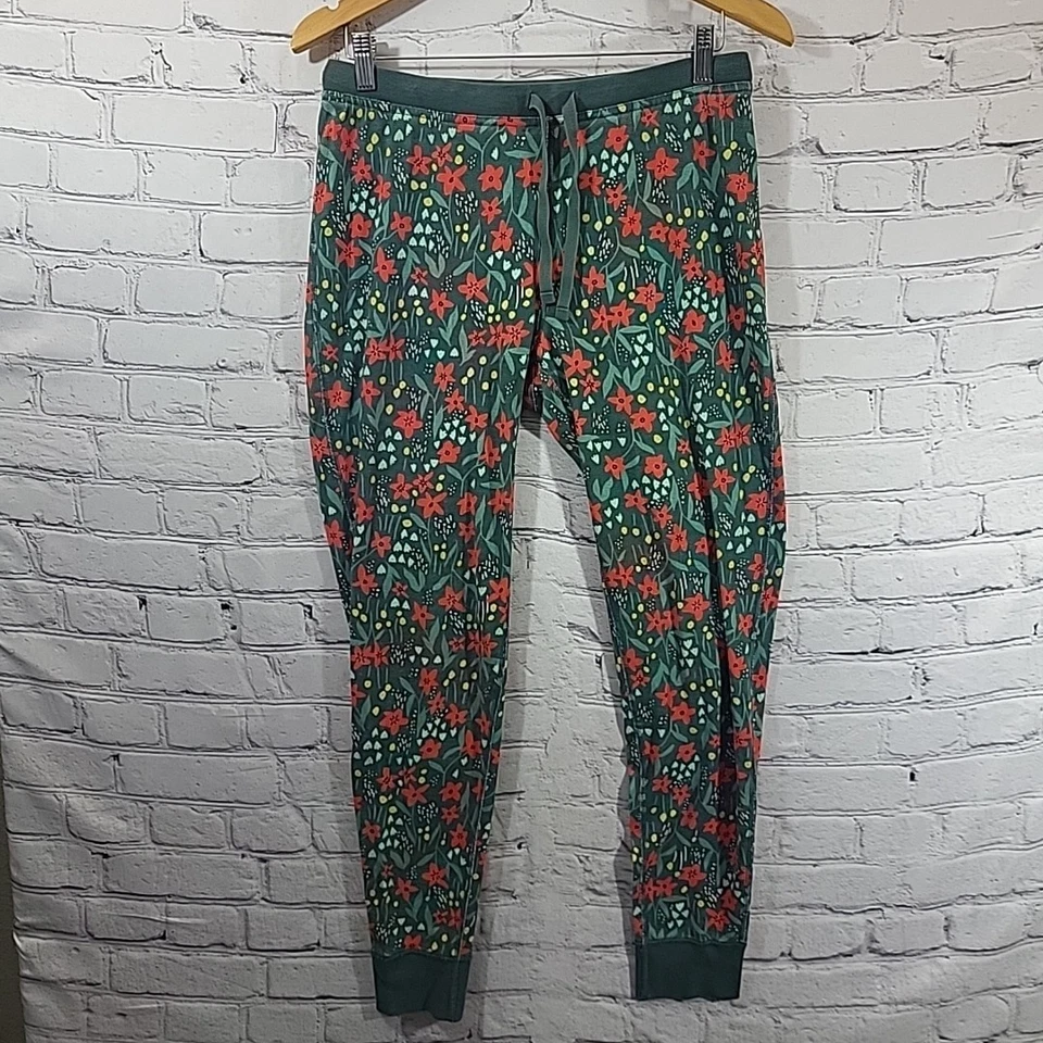 Hanna Andersson 睡衣套装女式圣诞花卉长约翰睡衣睡衣 S/M — 第 4/4 张图片