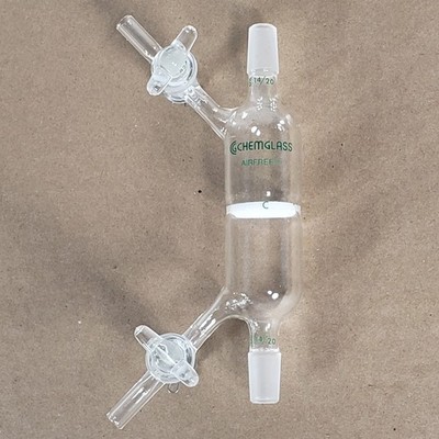 Chemglass AF-0546-04 Double Sided Airfree Schlenk Filter Tube 14/20 Course Frit