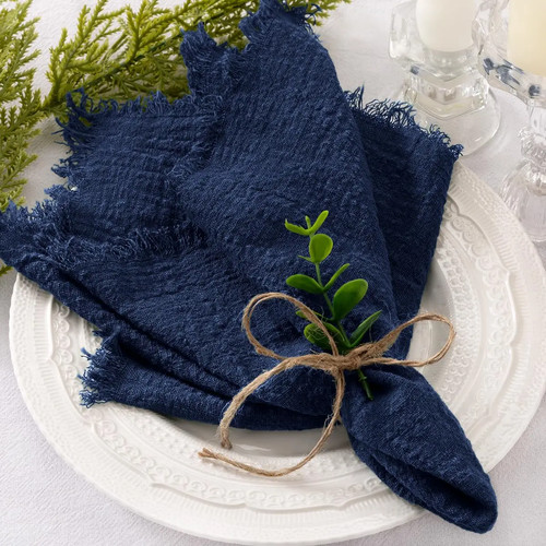 12PZ 42x42cm Tovaglioli Panno Garza Cotone Taglia Grande Tovagliolo Riutilizzabile Tea Tovagliolo   - Foto 15 di 48
