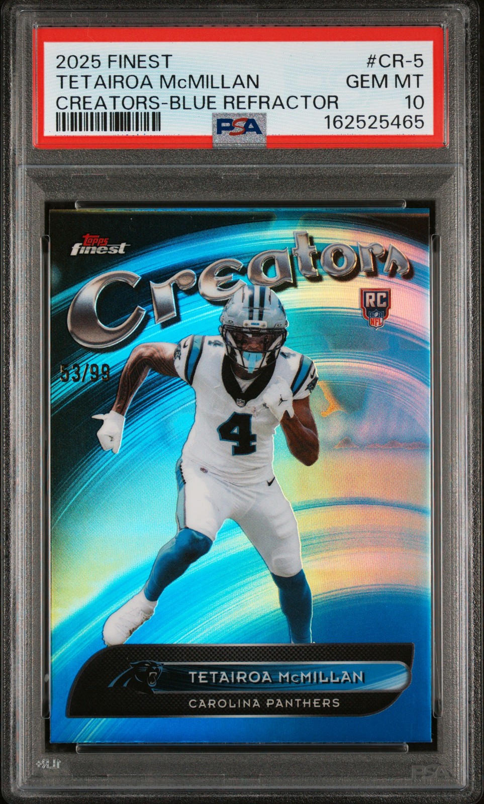 Tetairoa McMillan Topps Finest Creators #CR5 Blue Refractor