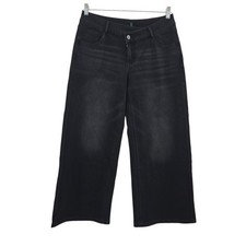 Halara Women's Petite Flex Denim Wide Leg Pants Black Medium