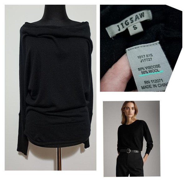 Women Jigsaw Sweater Black Viscose 38 / M / 46