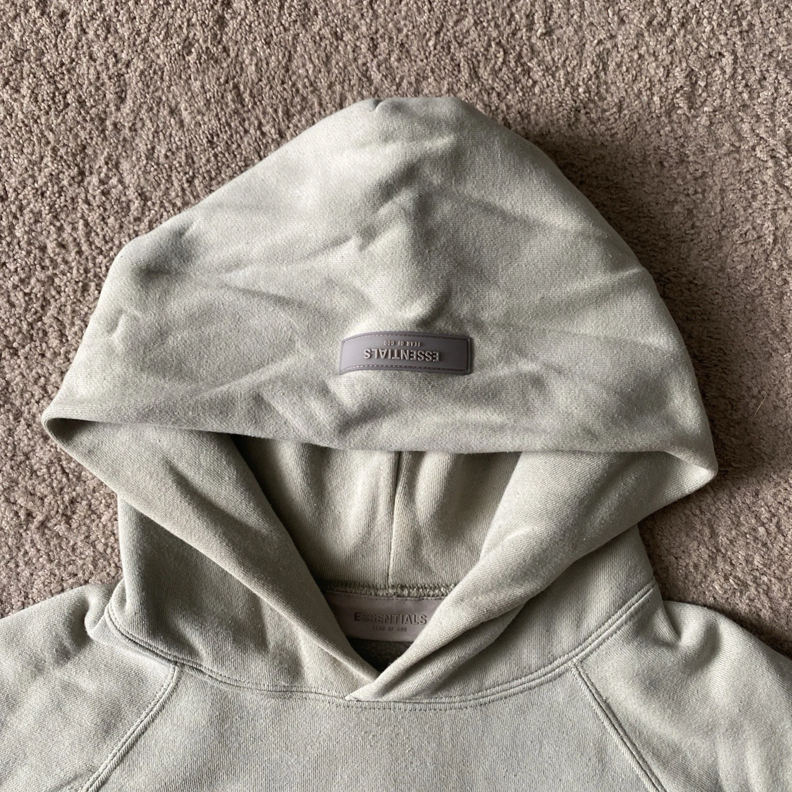 Felpa con cappuccio donna Essentials Fear Of God taglia S oversize verde chiaro