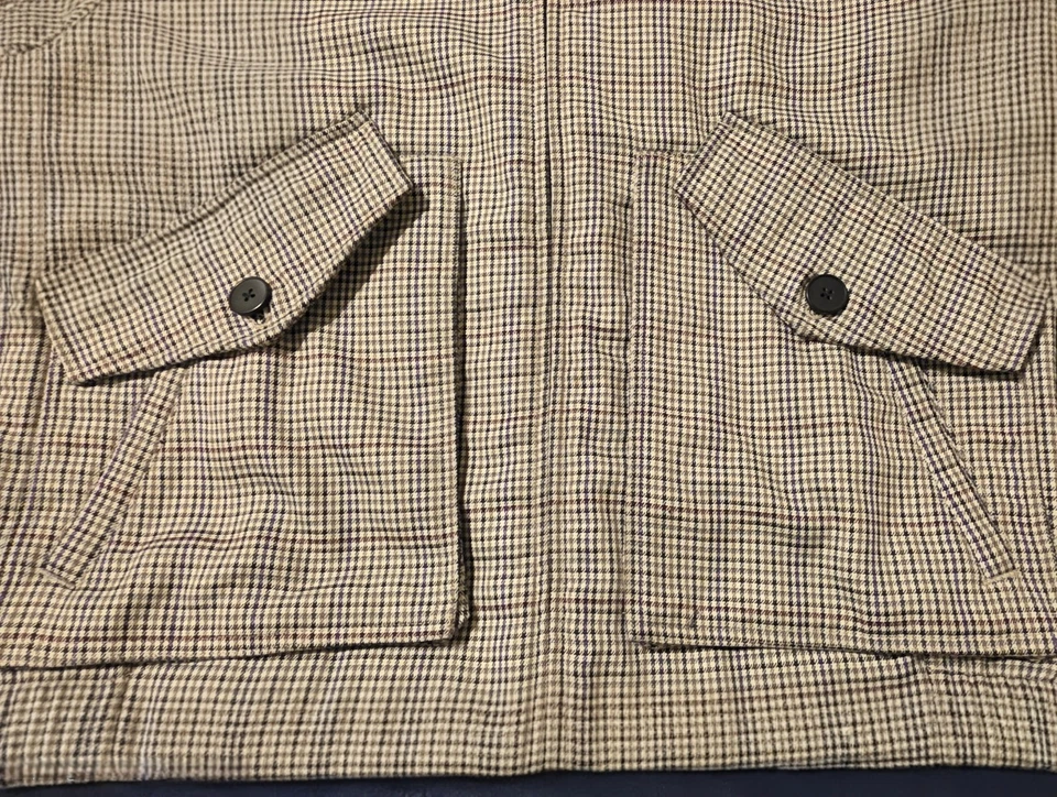 Chaqueta a Cuadros Olaf Hussein Para Hombre Mediana - Forrada Cremallera Ropa de Calle Ropa de Trabajo Foto 2 de 4