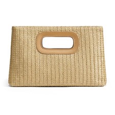 Chic Straw Clutch Purses for Women with Top Handle Summer Bag, Ideal Vacation...