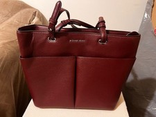Women?s Michael Kors Bedford Faux Pebbled Leather Tote, Ox blood red
