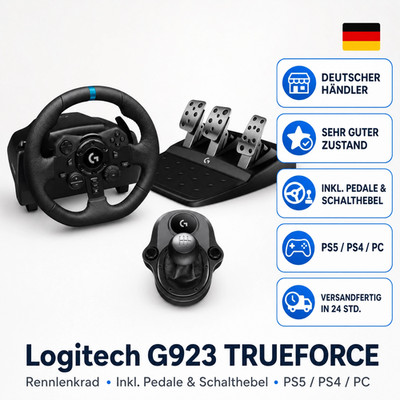 Logitech G923  TRUEFORCE  Rennlenkrad  inkl. Pedale + Schalthebel PS5, PS4,PC  