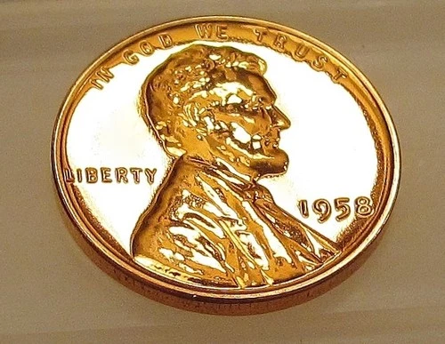 1958  Choice Proof  Lincoln Wheat Cent EYE CANDY Blazing Red Beauty #209 ~ 5