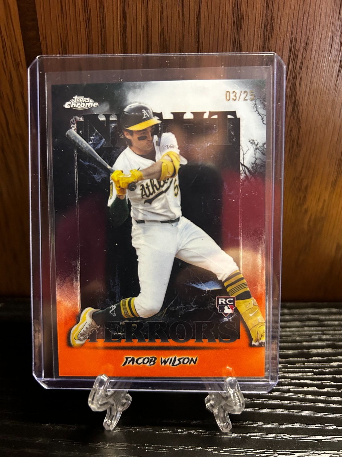 Jacob Wilson Orange 03/25 RC 2025 Topps Chrome Update Night Terrors Athletics