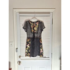 Nasty Gal Size 4 Mesh Black Mini Dress