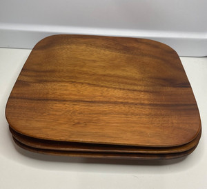 3 Blair Hawaii Koa Wood Square Tray 10 inch Curly Koa Wood Vintage plates trays