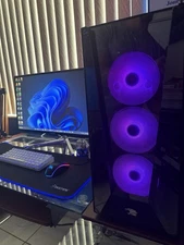 Complete Gaming PC Setup – 27” Monitor + RGB Keyboard/Mouse and Mouse Pad 🔥