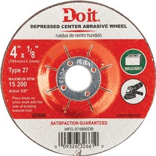 Do it Type 27 4 In. x 1/8 In. x 5/8 In. Masonry Cut-Off Wheel 974890DB SIM