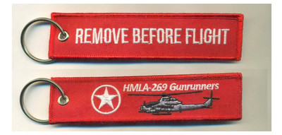 AH-1Z MARINE CORPS HMLA-269 GUNRUNNERS REMOVE BEFORE FLIGHT KEY CHAIN KEY RING