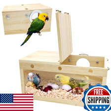 BNOSDM Transparent Parakeet Nesting Box w/ Perch - Breeding Hatching L