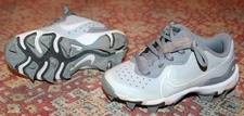 NIKE DIAMOND Fastflex Gray & White Baseball Sports Cleats 10C Kids Children