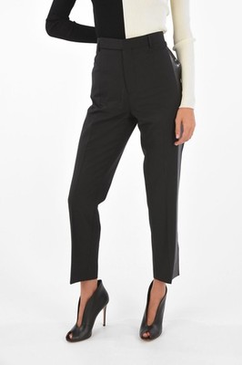 Rick Owens £660 Austin schwarz Wollmischung maßgeschneiderte Hose UK 10 IT 42 US 6 neu mit Etikett
