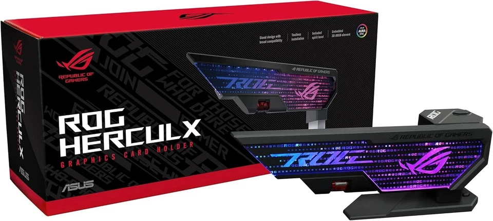 ROG Herculx 可调式防锯齿 GPU 支架 托架 带 RGB 同步 - 72-128 毫米 — 第 3/4 张图片