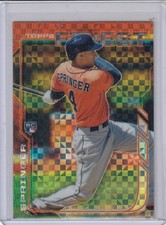 2014 George Springer Topps Finest ROOKIE XFRACTOR Parallel #39 - Blue Jays RC