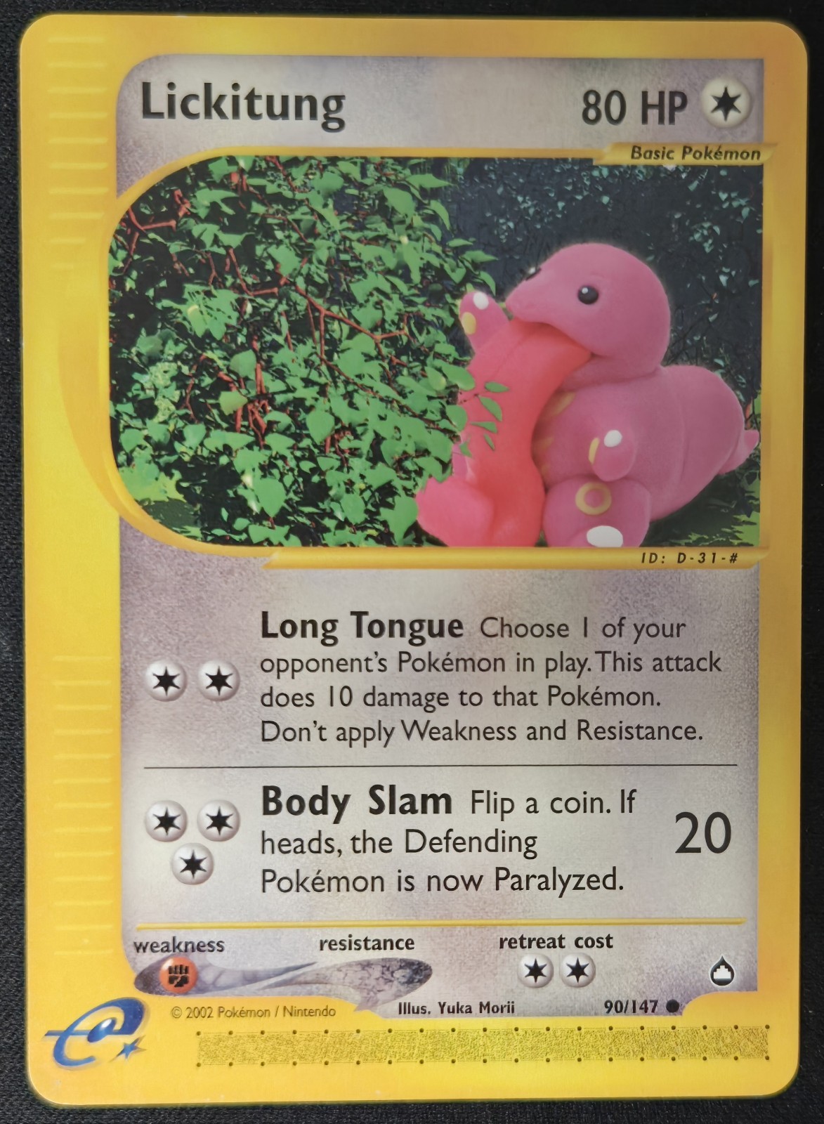 Lickitung 90/147 Aquapolis Non Holo E Reader Pokémon TradingCardGame 2002 NM/LP