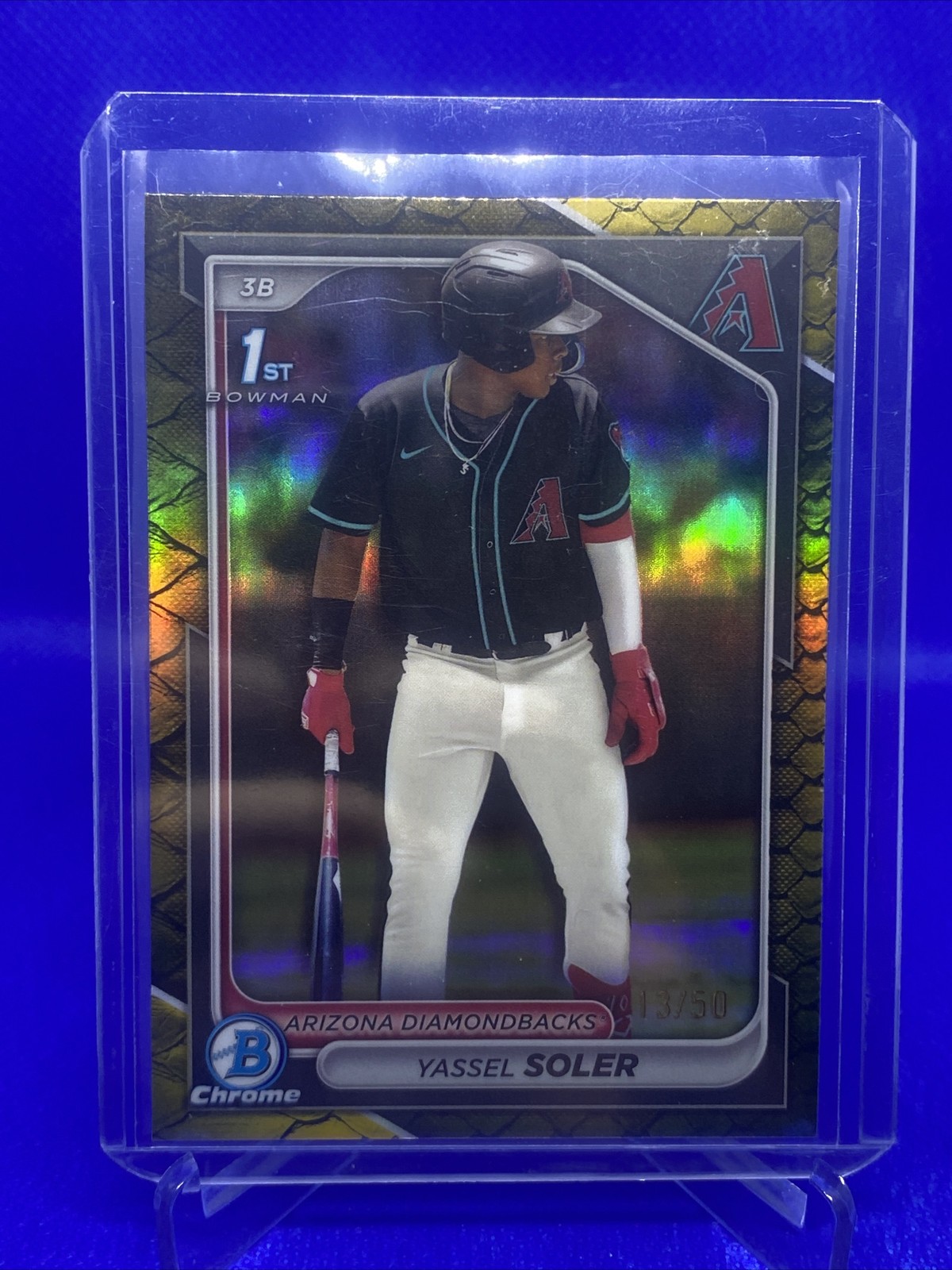 2024 Bowman Chrome 1st Gold Reptilian Refractors #BCP174 Yassel Soler #/50