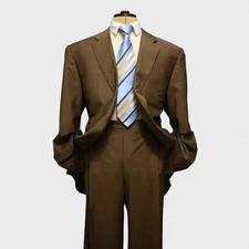 Current Canali 1934 Travel 2 Piece Suit US 46XL Brown Taupe Wool Dual Vent