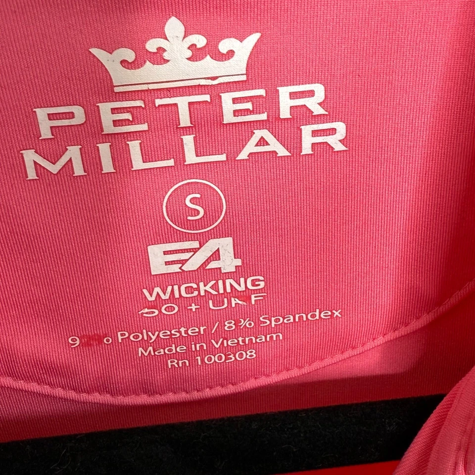 Camisa polo Peter Millar E4 Performance para mujer pequeña rosa elástica top de golf UPF 5 Foto 3 de 4