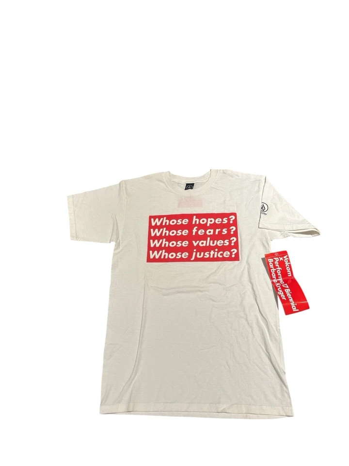 Barbara Kruger Volcom Performa 17 Biennial Red Box Logo T-Shirt SMALL New - Image 2 of 4