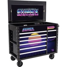 Juic’d BOX 50 Inch 7 Drawer Powered Cart with Synth Graphics SUU-8065PCBKSYNTH