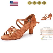 High-Quality Women's Ballroom Salsa Dance Shoes - Suede Soles  Buckle Closure