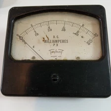 Triplett Model 420 Panel Meter DC Milliamperes Vintage Test Meter 0-10 50 or 25