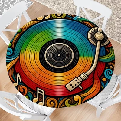 Vinyl Schallplatte Tischdecke Abwaschbar Wasserdich Elastisch Stof - Bild 1 von 4