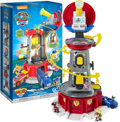 #ad Paw Patrol Mighty Lookout Tower with 4 Exclusive Bonus Action Figures Toy Car $122.52