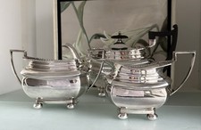 Tee Service England antik Silberauflage Hotelsilber Kanne Zucker Milch Sheffield