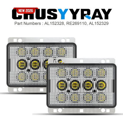 2PCS 60W LED Work Lights Headlights For Deere Tractor AL152328 RE256444