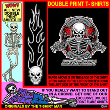 Outlaw Skeleton Biker Custom Chopper V-Twin Motorcycle Fantasy Hot Rod T-shirt