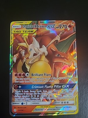 Charizard & Braixen GX - 22/236 - Pokemon Cosmic Eclipse Sun & Moon Card NM