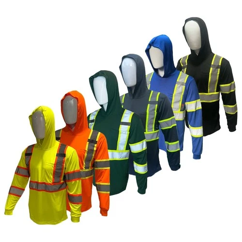 American Size High Visibility Long Sleeve Safety Hoodie Shirt Reflector - product listing photo